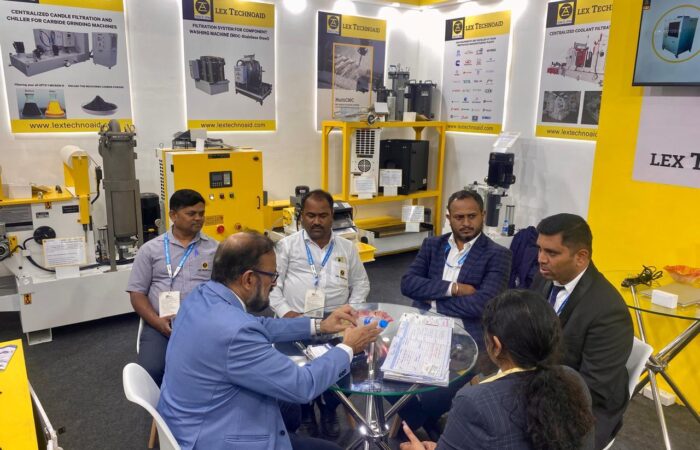 Business meeting with Lex Technoaid team at IMTEX 2025